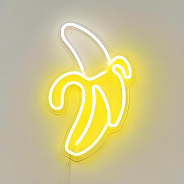 Neonowy znak ścienny z bananem