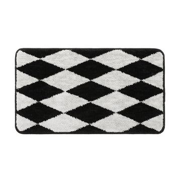 Dywanik ozdobny z wzorem argyle w czerni i bieli