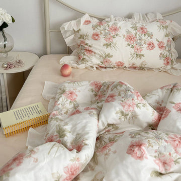 Zestaw pościeli Cottage Rose Creamy White Ruffle