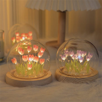 DIY Mini Lampki Nocne z Kwiatami Tulipana