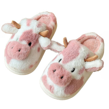 Moo Pluszowe Kapcie z Krówką