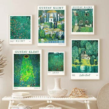 Klimt Zielony Plakat na Płótnie Art Hoe