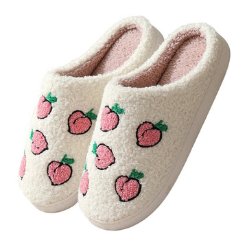 Kawaii Peaches miękkie pluszowe kapcie domowe
