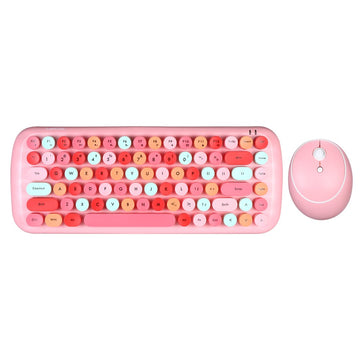 Zestaw klawiatury i myszy w stylu retro Kawaii
