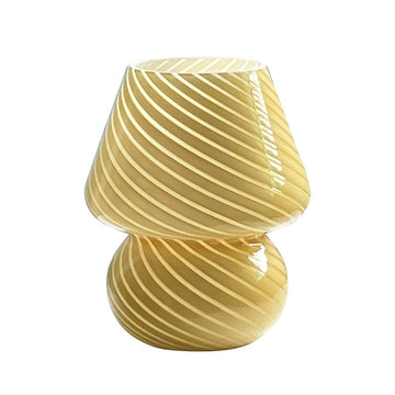 Lampka z ozdobną spiralą i paskami z szkła