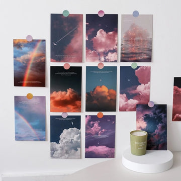 Kolorowe plakaty ścienne z pastelowymi chmurami Twilight