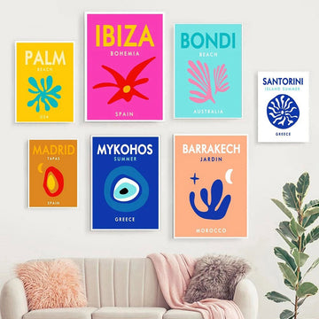 Plakaty z miastami Preppy Bright Canvas