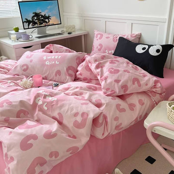 Zestaw pościeli Pink Leopard Print Sweet Girl
