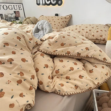 Zestaw Pościeli z Leśnymi Grzybami na Jesień w Stylu Vintage