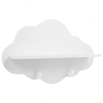 Biała półka ścienna Cloud z haczykami