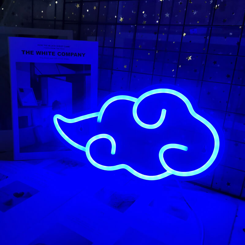 Neonowy znak chmura anime