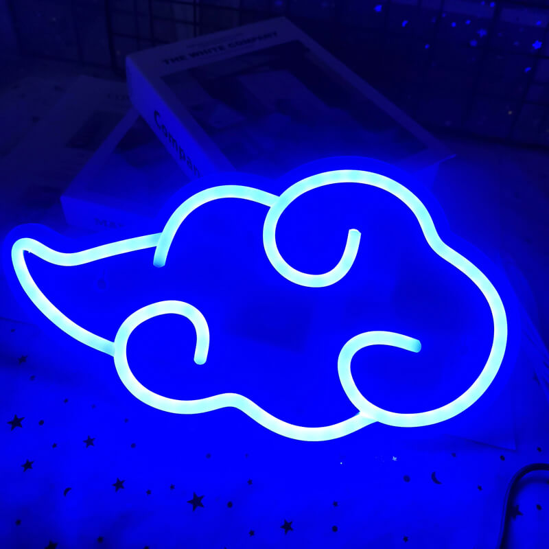 Neonowy znak chmura anime