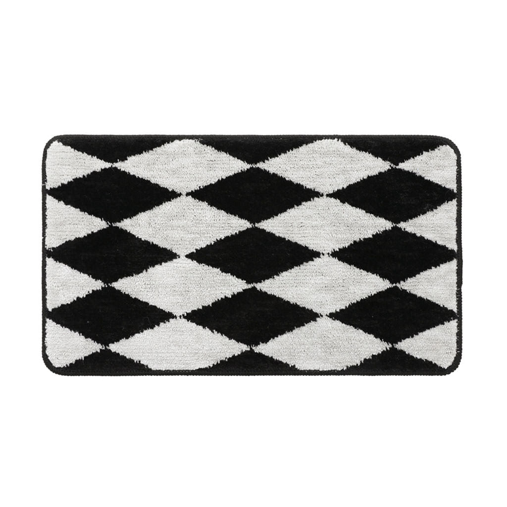 Dywanik ozdobny z wzorem argyle w czerni i bieli
