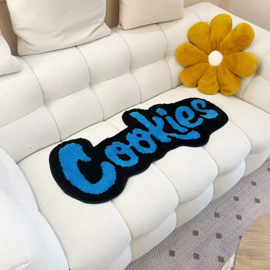Granatowa dywanikowa wykładzina z wypustkami Blue Cookies