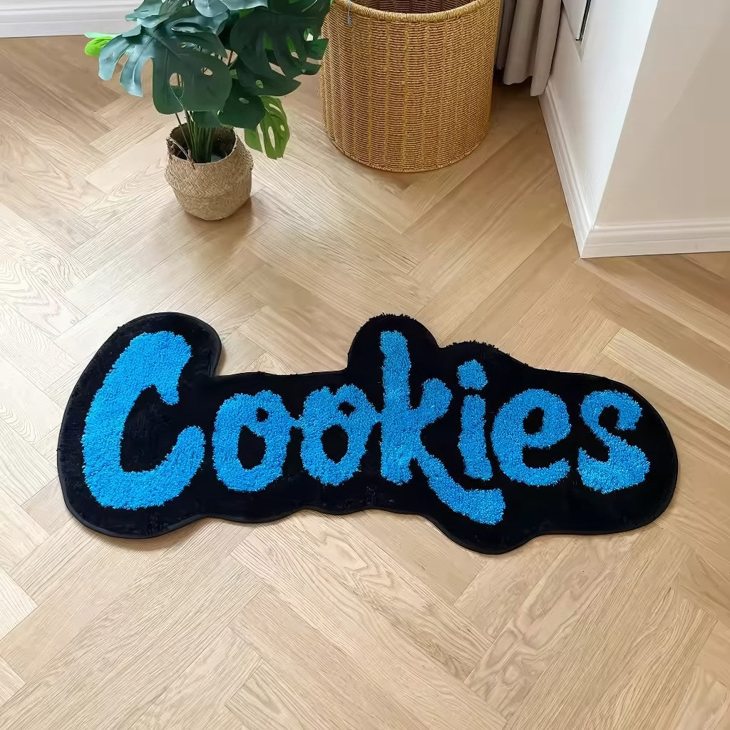 Granatowa dywanikowa wykładzina z wypustkami Blue Cookies