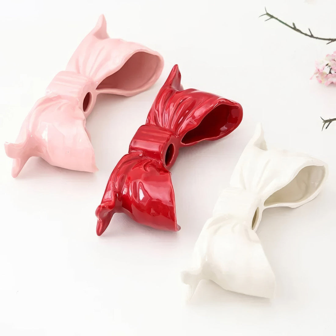 Ceramiczna dekoracja na świecznik w kształcie łuku