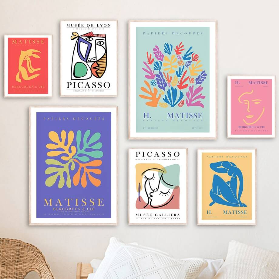 Kolorowe plakaty na płótnie do galerii Matisse