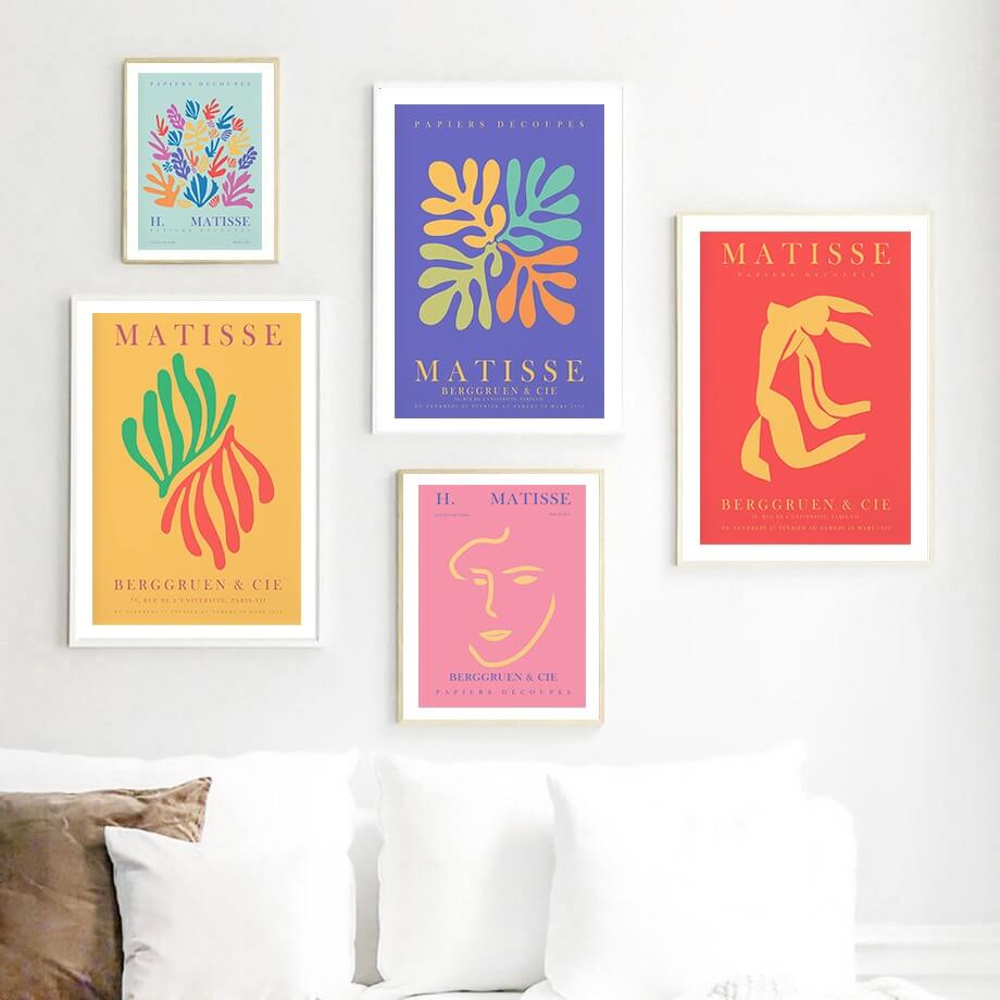 Kolorowe plakaty na płótnie do galerii Matisse