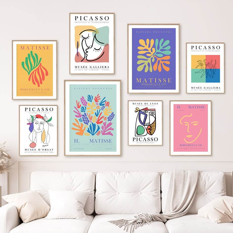 Kolorowe plakaty na płótnie do galerii Matisse