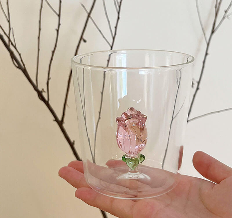 Szklany Kubek Rosebud