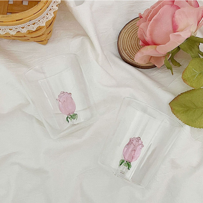 Szklany Kubek Rosebud
