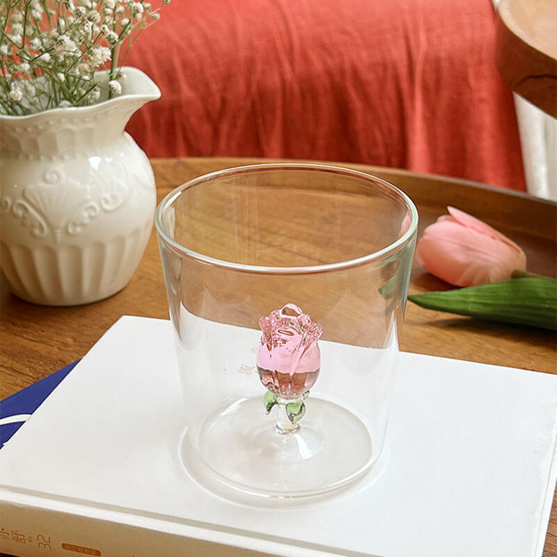 Szklany Kubek Rosebud