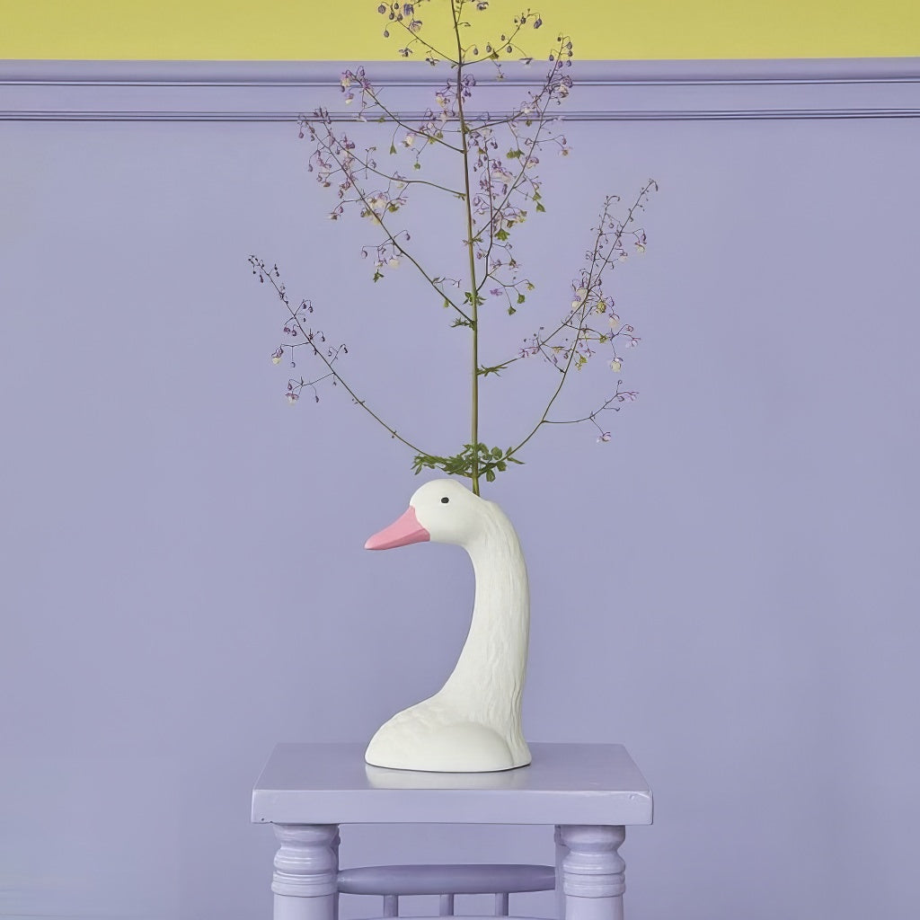 Coquette Estetyczny Ceramiczny Wazon z Gęsią