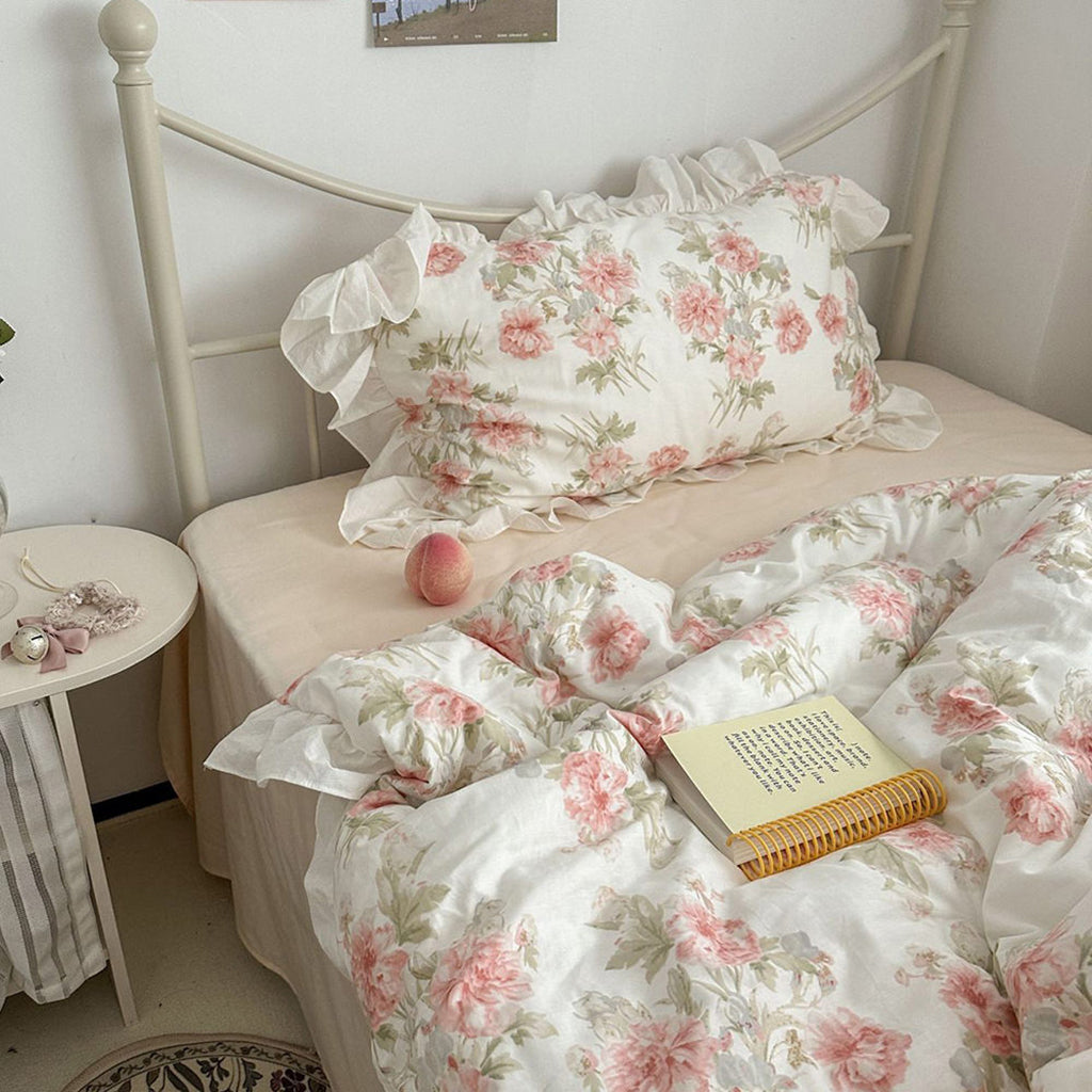 Zestaw pościeli Cottage Rose Creamy White Ruffle