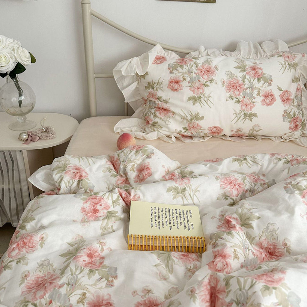 Zestaw pościeli Cottage Rose Creamy White Ruffle