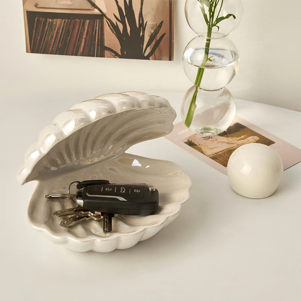 Lampa nocna z perełkową muszlą wróżki