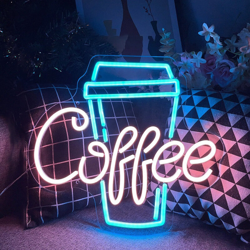 Neonowy Neonowy Znak Kawiarnia