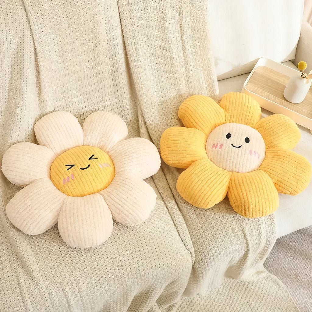 Kawaii Poduszka dekoracyjna z motywem kwiatu Daisy