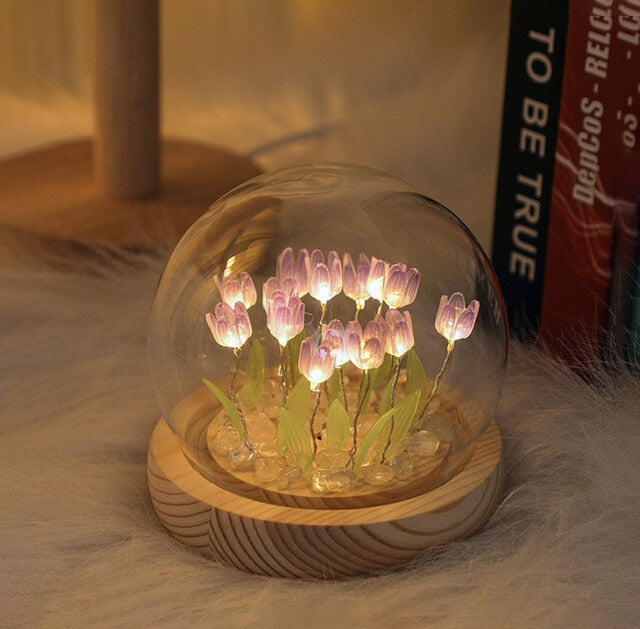 DIY Mini Lampki Nocne z Kwiatami Tulipana