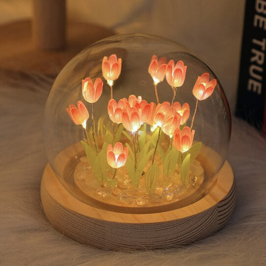 DIY Mini Lampki Nocne z Kwiatami Tulipana