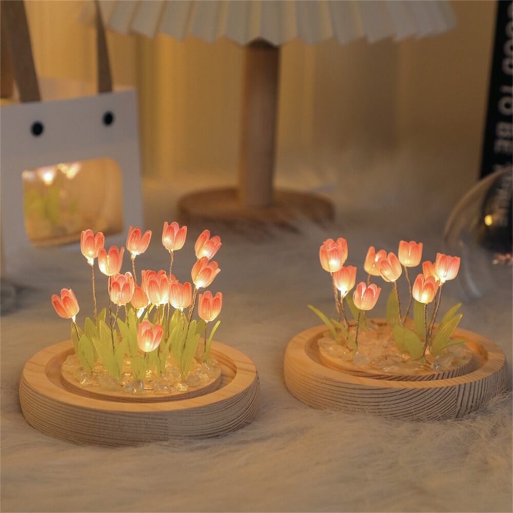DIY Mini Lampki Nocne z Kwiatami Tulipana
