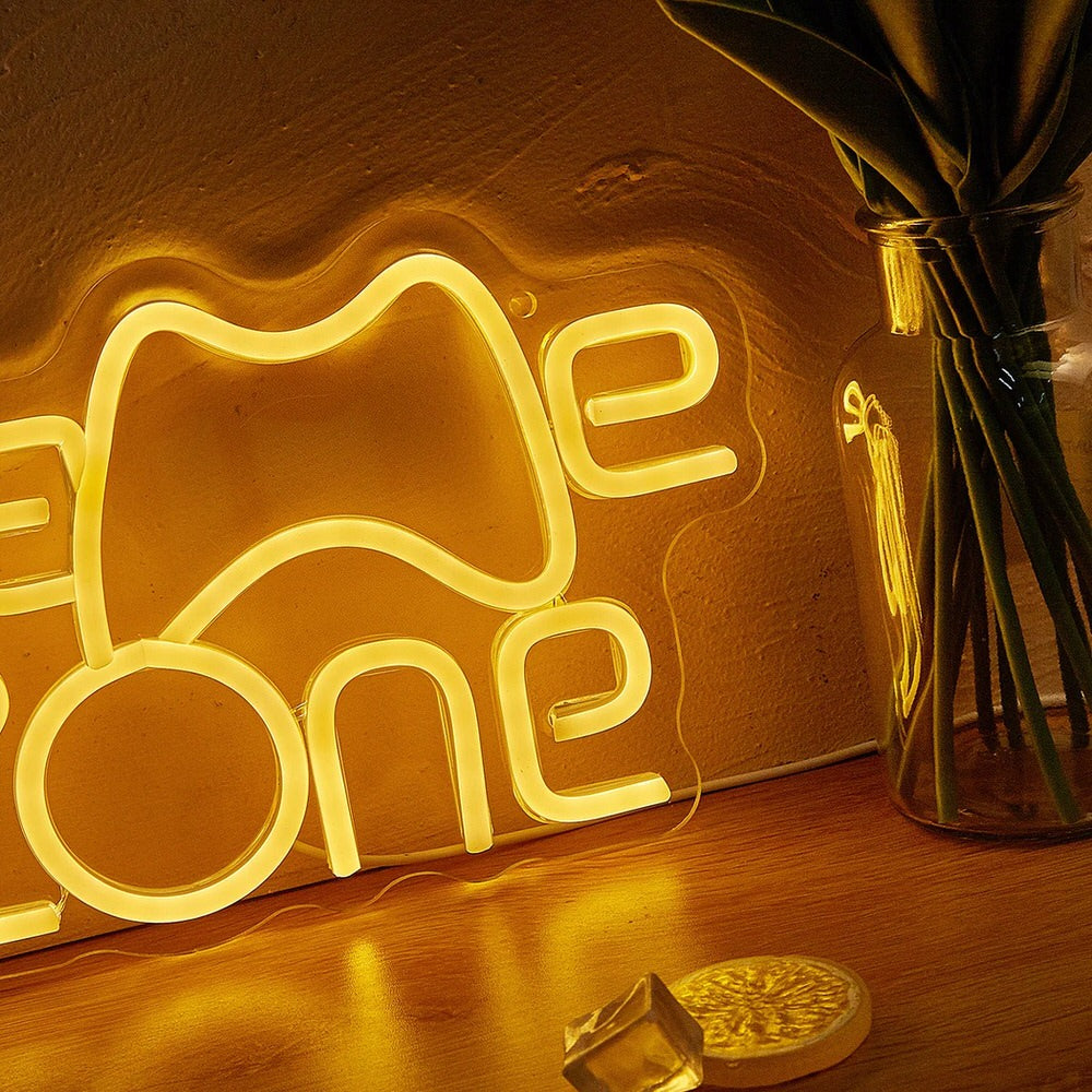 Świecąca na ścianę neonowa tablica Game Zone