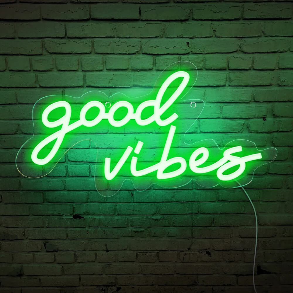 Neonowy napis ścienny Good Vibes