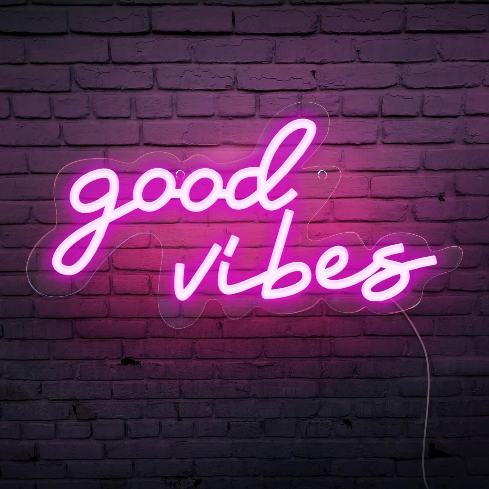 Neonowy napis ścienny Good Vibes