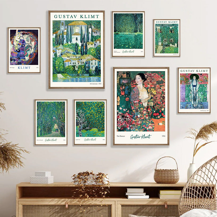 Klimt Zielony Plakat na Płótnie Art Hoe