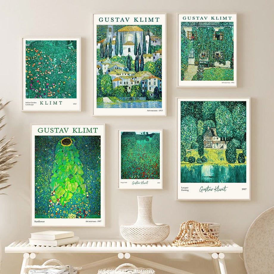 Klimt Zielony Plakat na Płótnie Art Hoe