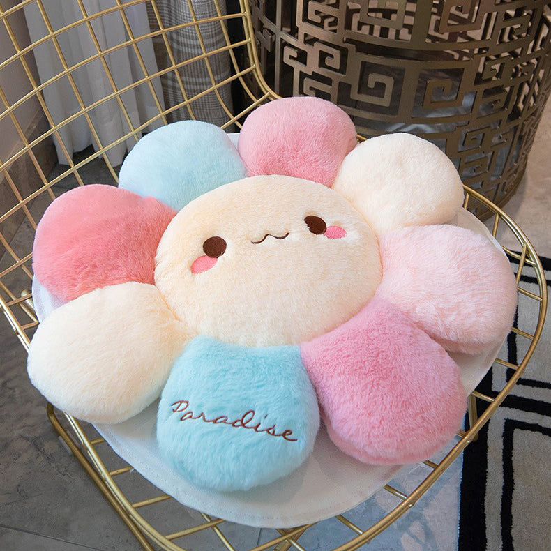 Miękka poduszka z kwiatowym motywem Kawaii