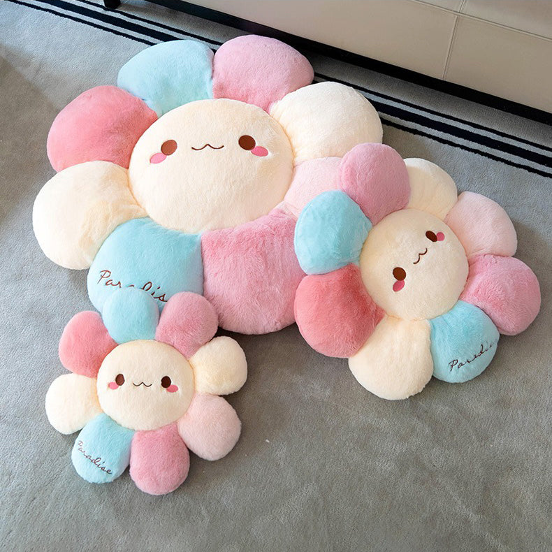 Miękka poduszka z kwiatowym motywem Kawaii