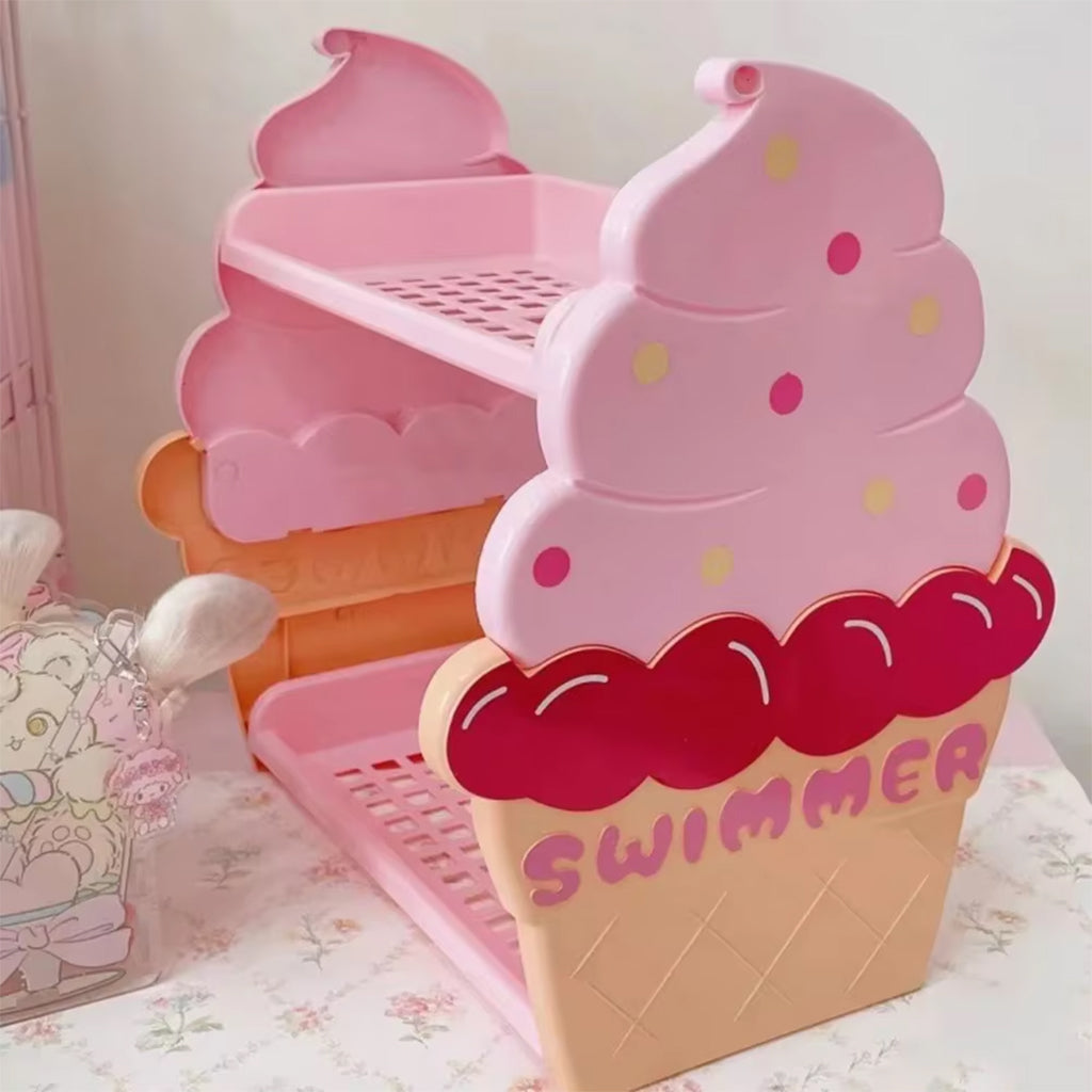 Kawaii Szafka na Biurko z Deszczem Lodowym