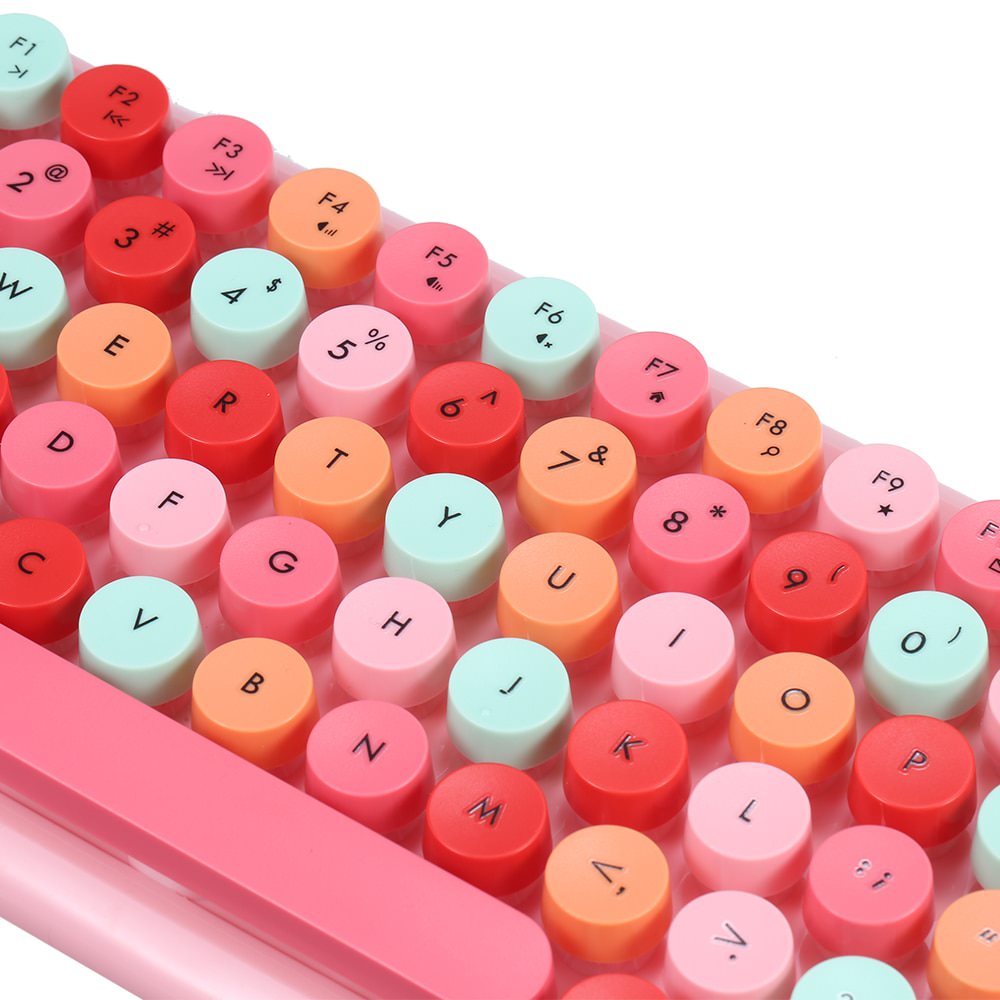 Zestaw klawiatury i myszy w stylu retro Kawaii