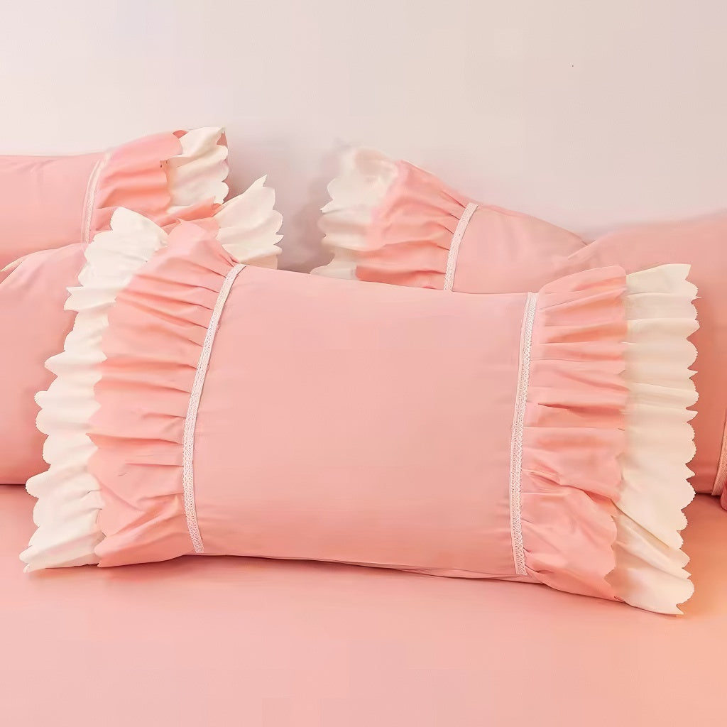 Lush Ruffled Coquette Estetyczny Zestaw Pościeli