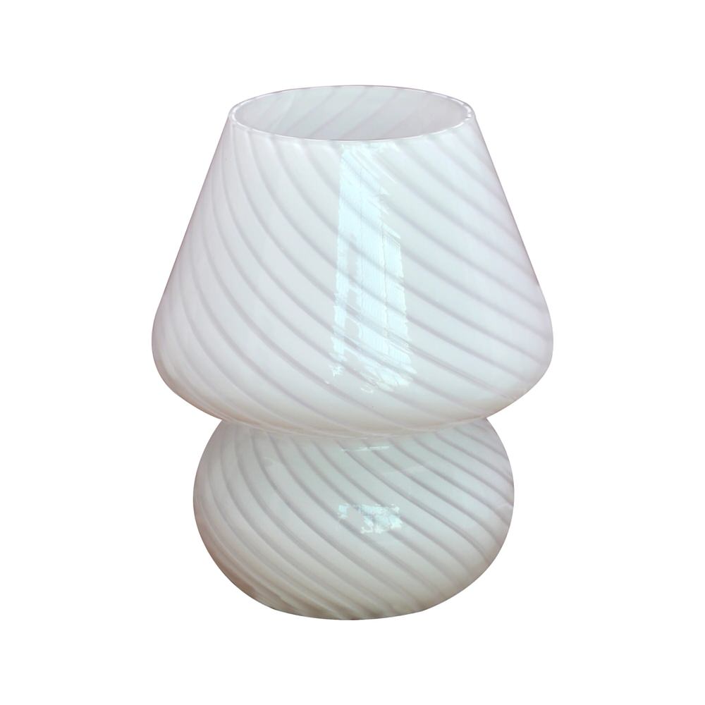 Lampka z ozdobną spiralą i paskami z szkła