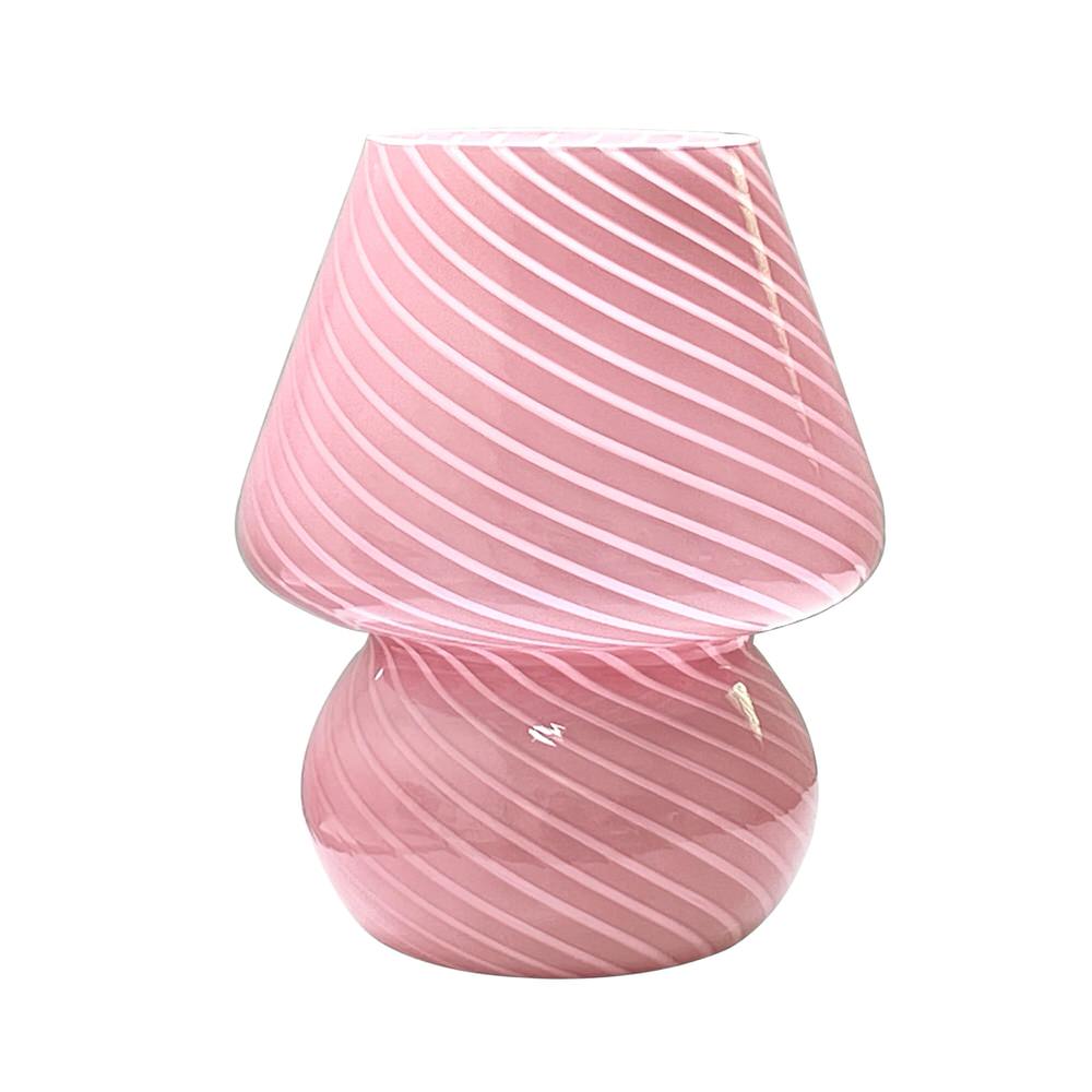 Lampka z ozdobną spiralą i paskami z szkła