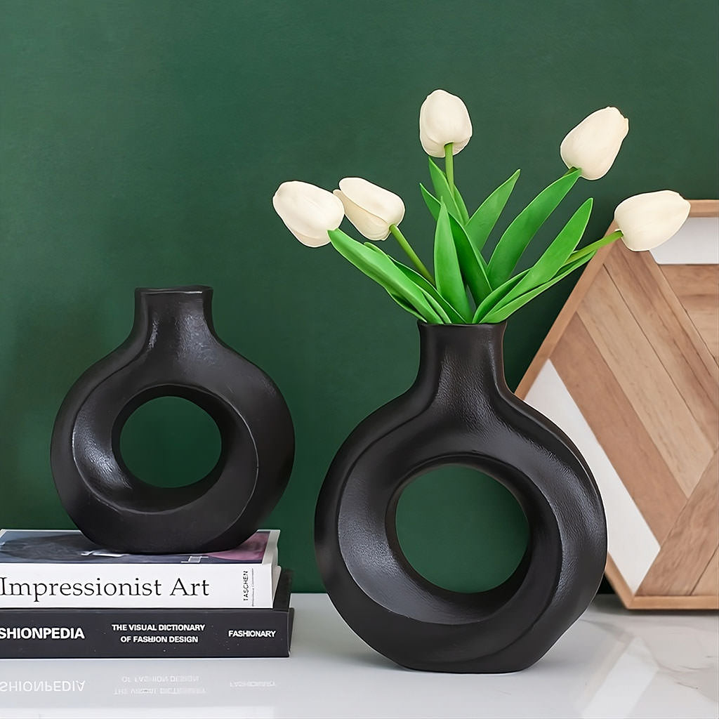 Nowoczesna ceramiczna wazon z otwartym kołem