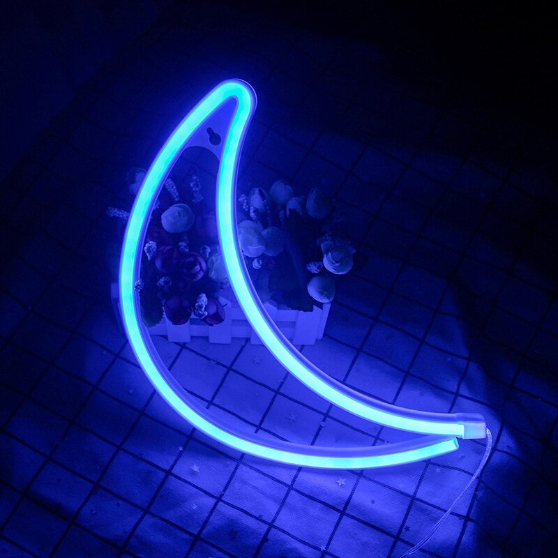 Neonowy napis Księżyc