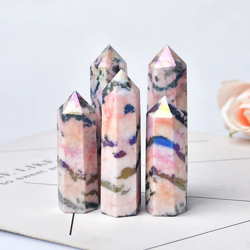 Wieża Kryształowa Aura Pink Zebra